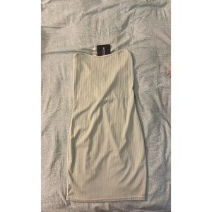 Sage green clear strap dress